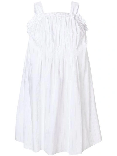 Hache Sleeveless Flared Top - White