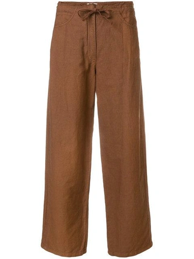 Hache Cropped Tailored Trousers - Brown