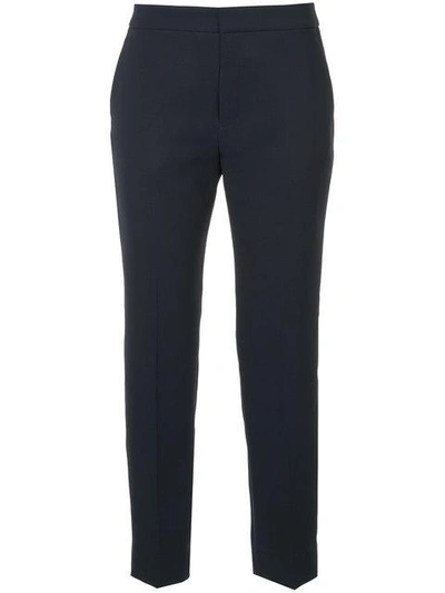 Le Ciel Bleu Rear Zip Cropped Trousers - Blue