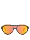 Moncler Orange Aviator-style Sunglasses In Grey