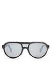 Moncler Men's Round Shield Sunglasses, Black/gray