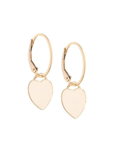 Petite Grand Heart Earrings - Metallic