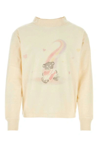We11 Done Cotton Teddy Bear Print Top In Cream