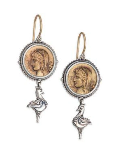 Konstantino Kerma Bronze & Sterling Silver Coin Drop Earrings In Bronze Silver