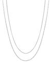La Rocks Set Of 2 Curb & Dip Chain Necklaces In Silver