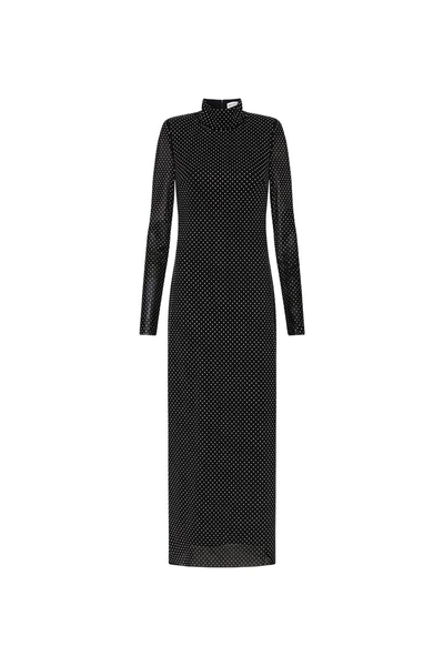 Rebecca Vallance -  Last Dance Long Sleeve Midi Dress  - Size 8 In Black