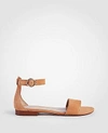 Ann Taylor Aislyn Suede Flat Sandals In Toasted Sesame