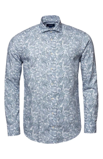 Eton Men's Slim-fit Paisley Cotton & Tencel Shirt In Blue
