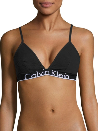 Calvin Klein Ck Id Logo Triangle Bralette In Grey