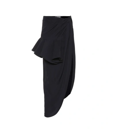 Jacquemus La Jupe Sol Asymmetric Skirt In Black