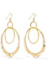 Chan Luu Semiprecious Stone Double Hoop Drop Earrings In Gold