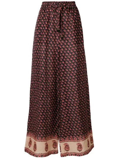 Zimmermann Jaya Printed Wide-leg Linen Trousers In Brown