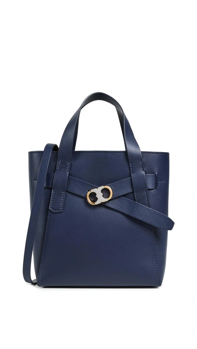 Tory Burch Gemini Small Tote In Royal Navy