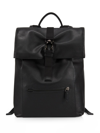 Coach Roll-top Leather Backpack In Black