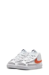 Nike Kids' Blazer Mid '77 Sneaker In White/ Orange/ Grey/ Black