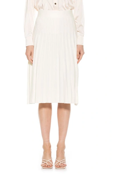 Alexia Admor Eliza Pleated Knit Skirt In Ivory