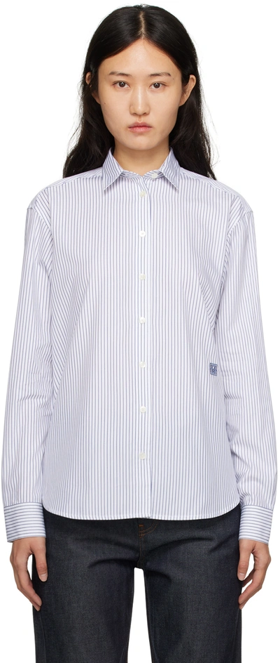 Totême Signature Shirt In Navy_stripe