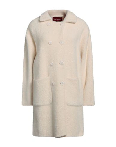 Marta Marzotto Woman Coat Cream Size S Nylon, Polyester In White