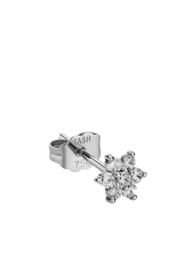 Maria Tash 18ct 3mm Diamond Flower Single Threaded Stud Earring In Metallic