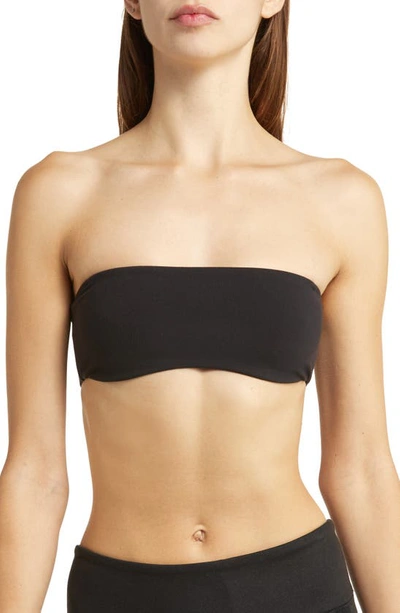 Alo Yoga Socialite Airbrush Bandeau Bra In Black