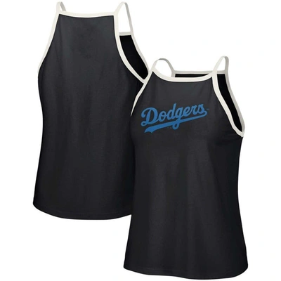 Lusso Style  Black Los Angeles Dodgers Nadine Halter Tank Top