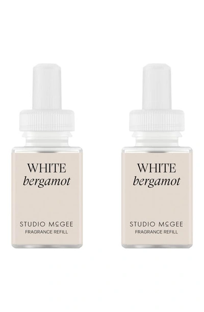 Pura X Studio Mcgee White Bergamot 2-pack Diffuser Fragrance Refills In Beige