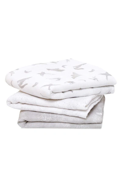 Aden + Anais 3-pack Assorted Large Cotton Muslin Musy Squares In Map The Stars Grey