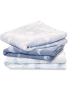Aden + Anais 3-pack Assorted Large Cotton Muslin Musy Squares In Oceanic Blue
