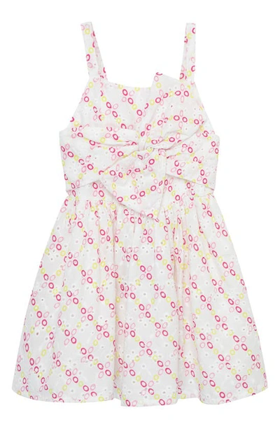 Habitual Babies' Eyelet Cotton Fit & Flare Dress In White Multi