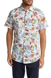 Rodd & Gunn Upper Charlton Floral Short Sleeve Button-up Shirt In Dusty Rose