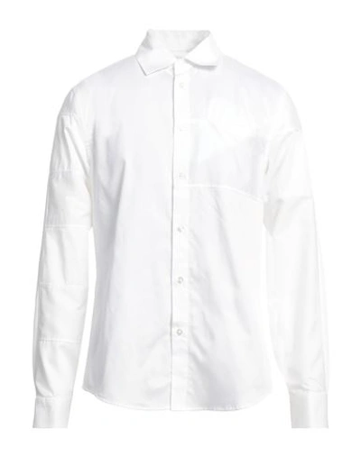 Bikkembergs Man Shirt White Size 15 ¾ Cotton, Elastane, Polyester