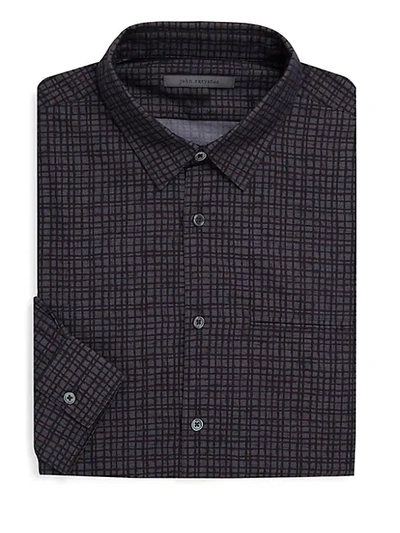 John Varvatos Slim-fit Cotton Button-down Shirt In Thistle