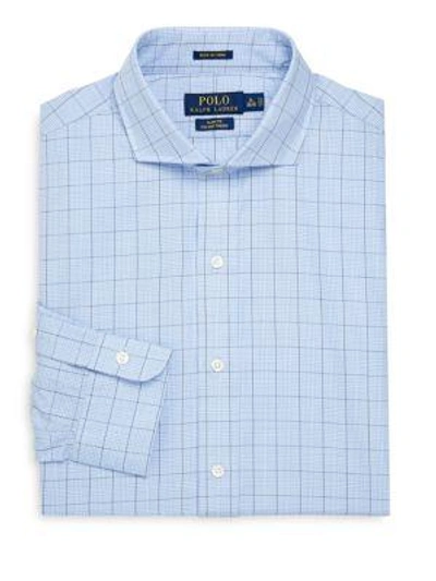 Polo Ralph Lauren Slim-fit Windowpane Cotton Dress Shirt In Blue Navy