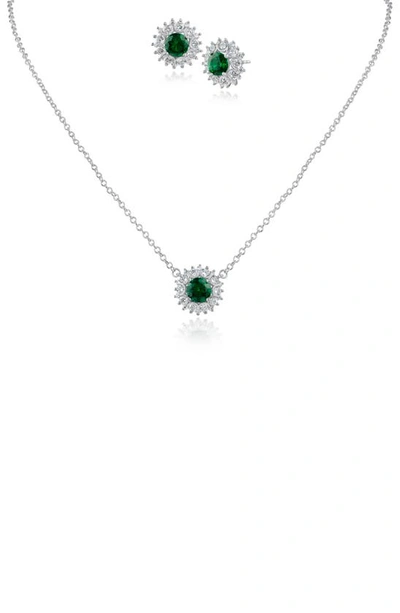 Cz By Kenneth Jay Lane 5cttw Round Cz Pend Set .5in In Green