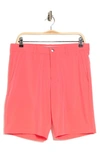 Callaway Golf 9" Flat Front Shorts In Sun Kissed Coral