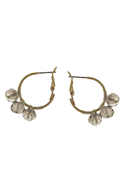 Olivia Welles Mila Beaded Hoop Earrings In Gold/ Grey