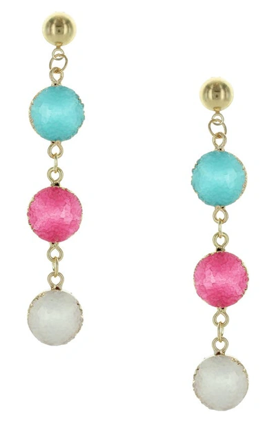 Olivia Welles Gia Drop Earrings In Gold/ Multi