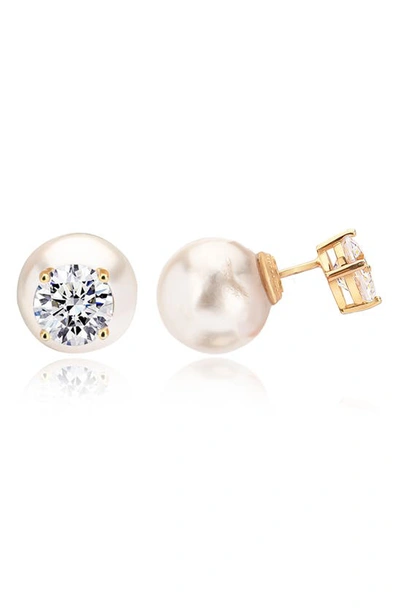 Gabi Rielle Bella Babe Mother Of Pearl Stud Earrings In Metallic