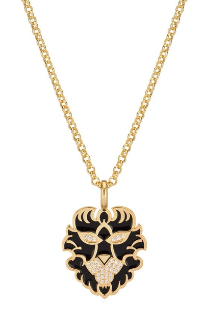 Gabi Rielle Lion Amulet Pendant Necklace In Gold