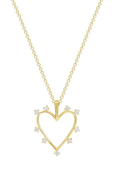 Ron Hami 14k Yellow Gold Diamond Open Heart Pendant Necklace In Gold/ Diamond