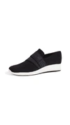 Vince Aston Stretch-knit Slip-on Sneakers In Black