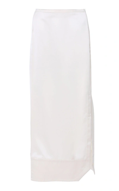 Bevza Side Slit Pencil Skirt In White