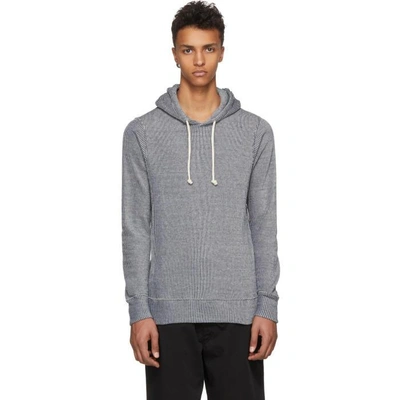 Junya Watanabe Navy And White Striped Man Hoodie In 1 Nav/wt/wt