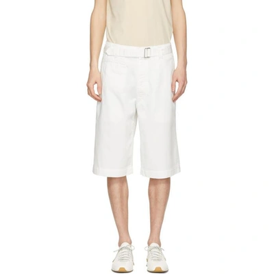 Lemaire White Trench Shorts In 001.chalk
