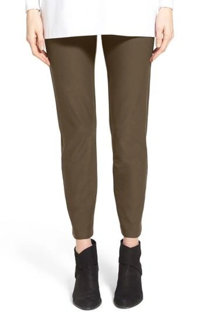 Eileen Fisher Stretch Crepe Slim Ankle Pants In Surplus