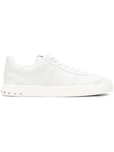 Valentino Garavani Fly Crew Low-top Leather Trainers In White