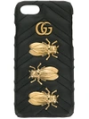 Gucci Iphone 6/7-hülle Mit Bienen-details In Black