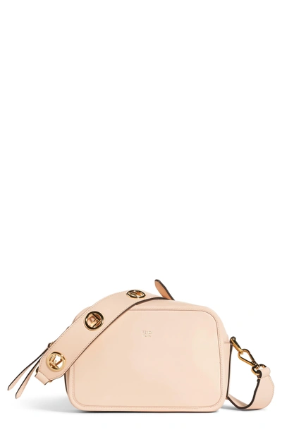Fendi Logo Leather Camera Bag In Pink