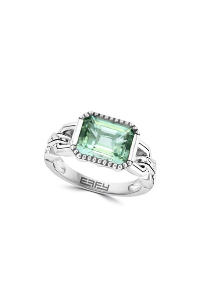 Effy Sterling Silver Prasiolite Ring In Green