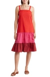 Love...ady Colorblock Tank Dress In C 1 Pink